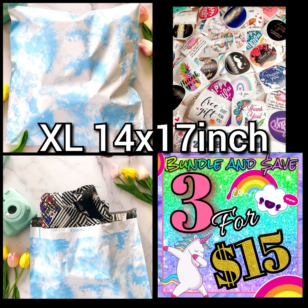 Poly Mailers XL 14x17" clouds